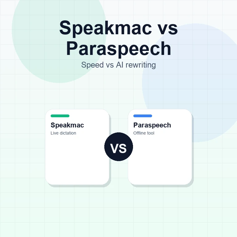 Speakmac versus Paraspeech comparison tile