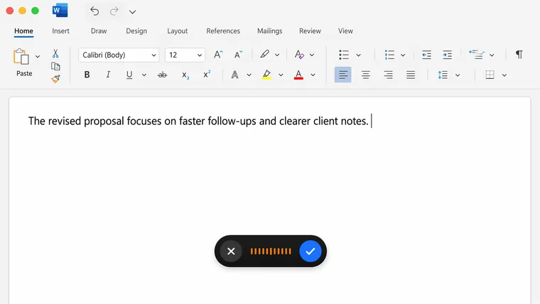Microsoft Word voice dictation on Mac tile