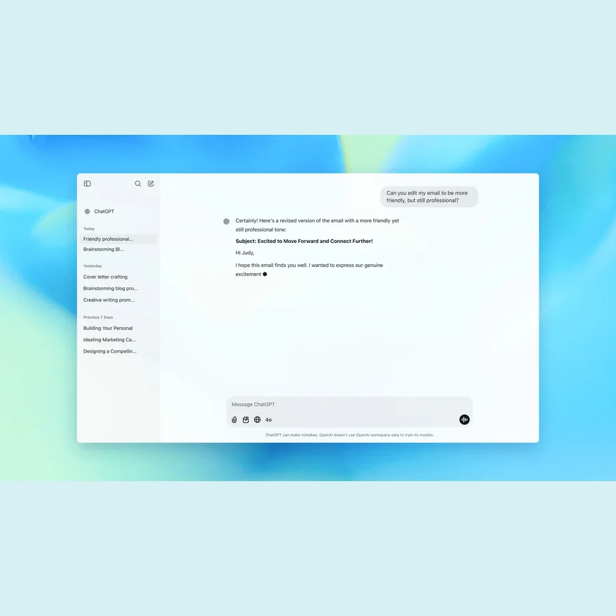 ChatGPT voice prompting on Mac tile