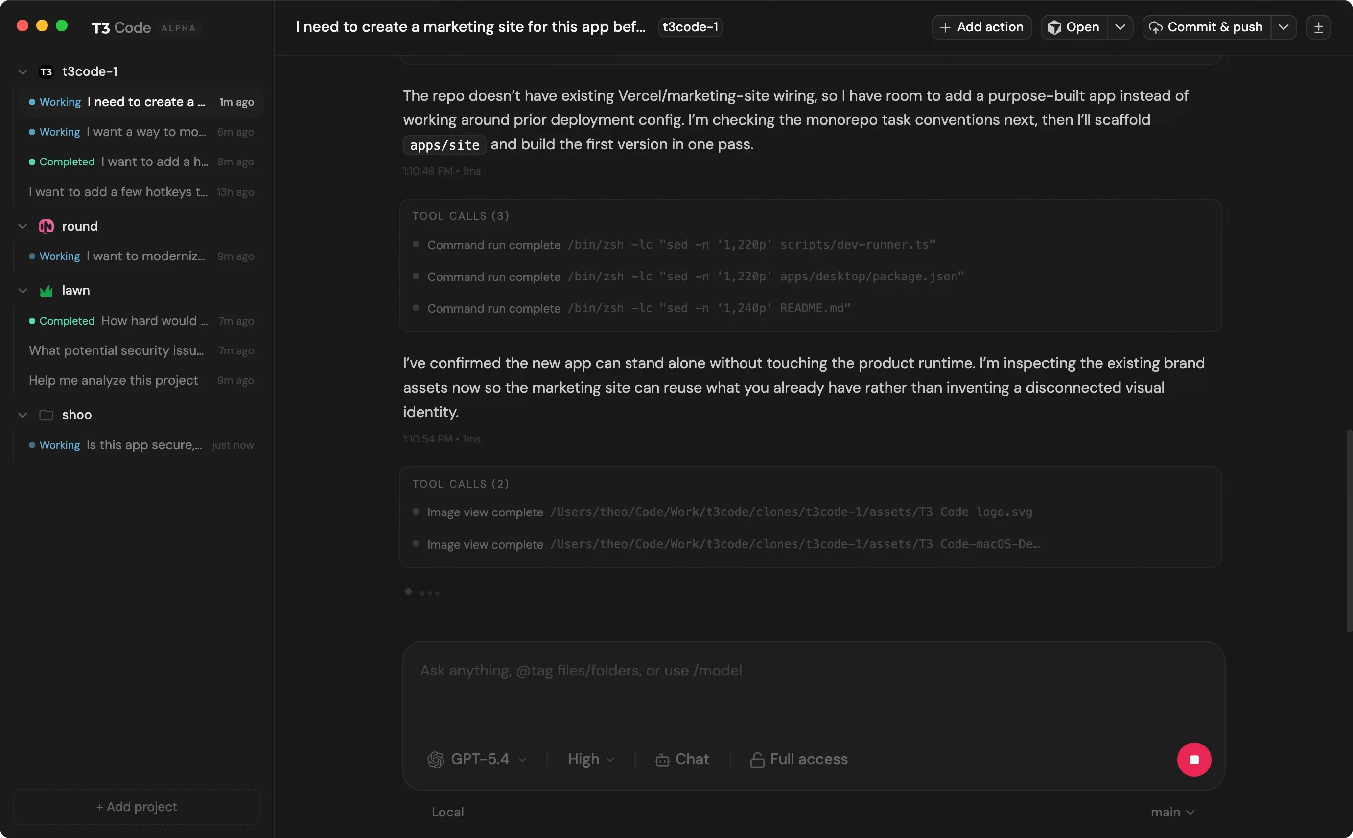 T3 Code interface screenshot