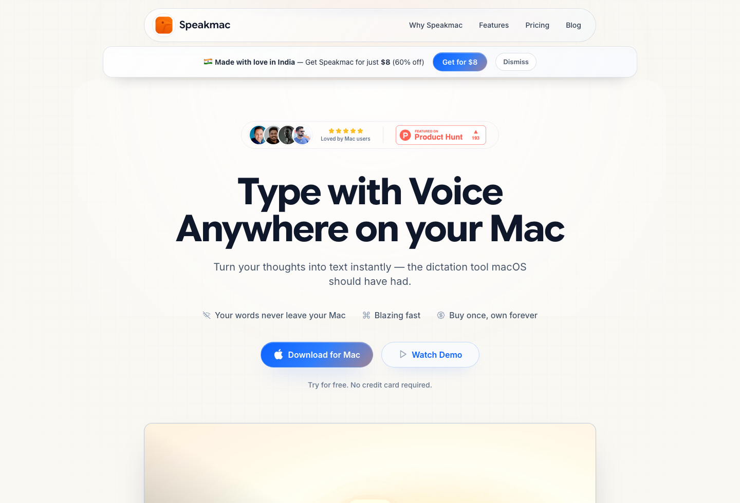 Speakmac homepage hero