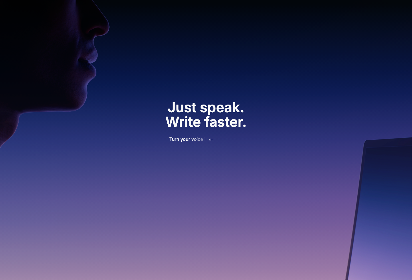 Superwhisper homepage hero