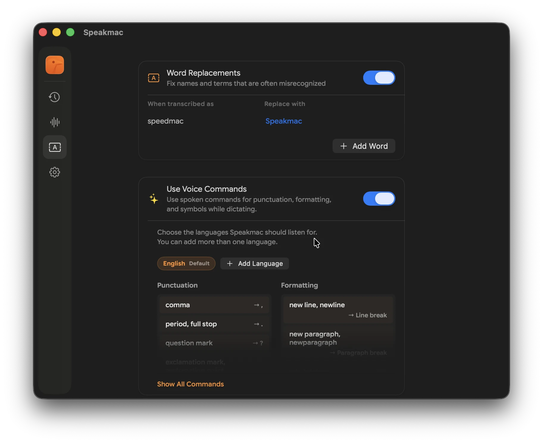 Speakmac dictation interface for fast voice typing on Mac